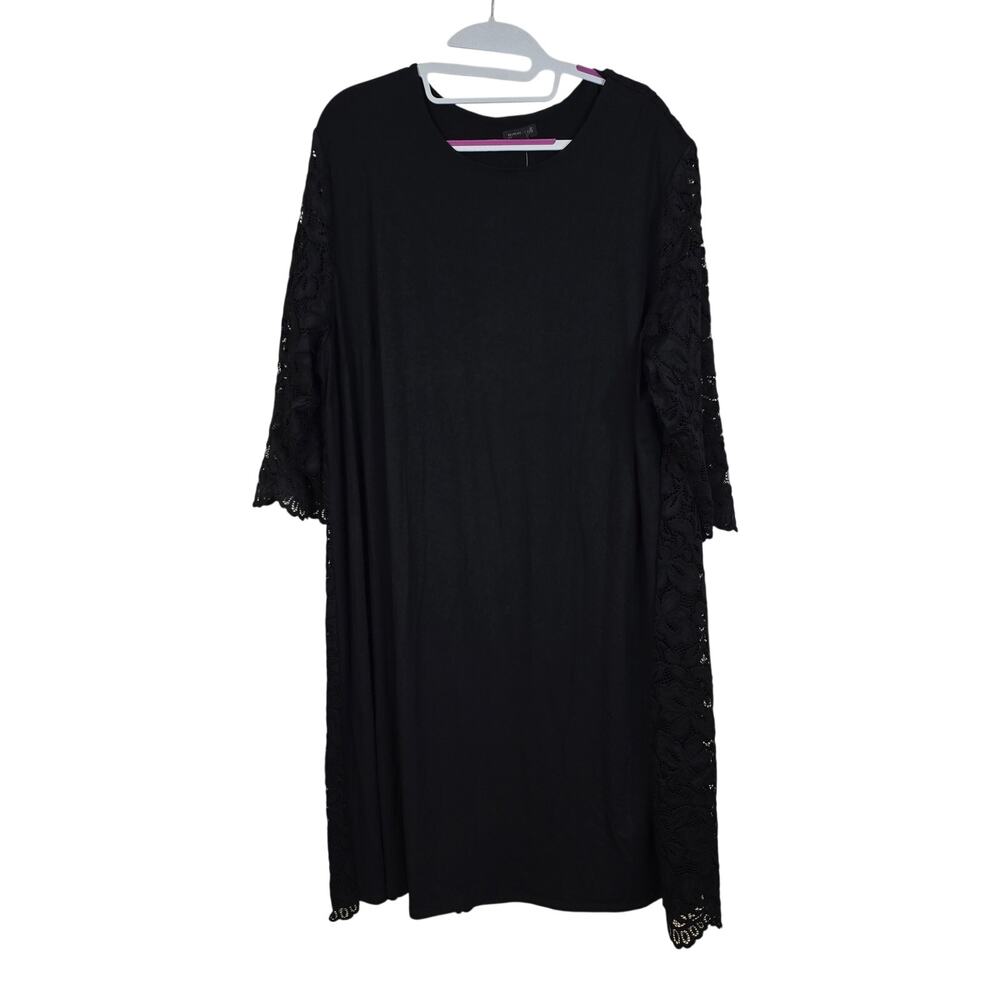 NEW NWT J. Jill "Wearever Collection" Black Lace Back Dress 3/4 Sleeve | Size 3X